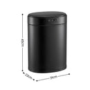 Devanti 20L Automatic Sensor Bin Touchless Rubbish Waste Bin Black Kitchen