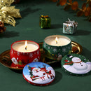 4 Pcs of Scented Candle Tinplate Jar Wax Plant Candle Christmas Gift