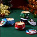 4 Pcs of Scented Candle Tinplate Jar Wax Plant Candle Christmas Gift