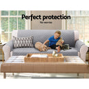 Artiss Sofa Cover Couch Covers 3 Seater Quilted Grey