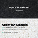 Instahut Shade Cloth Sun Shade Fabric Patio UV Resistant Black 10x2m