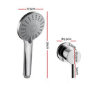 Cefito 4.5" Handheld Shower Head Round with Wall Twin Swivel Bathroom Tap Silver