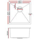 Cefito Handmade Kitchen Sink Stainless steel Sink 44cm x 45cm