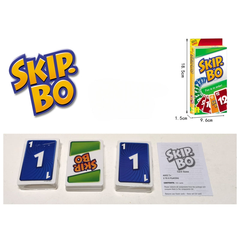 Skip Bo Card Game With 162 Cards Classic Family Game For 2 To 6 Players