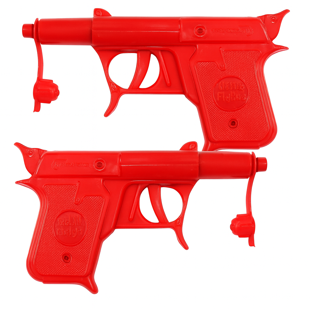 2 PCs DIE-CAST METAL SPUD GUN 3 IN 1, SHOT POTATO PELLETS WATER CAPS BLACK + RED