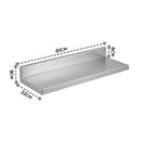 Cefito 610 x 220mm 430 Stainless Steel L-Shaped Kitchen Wall Shelf