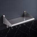 Cefito 610mm 430 Stainless Steel Wall Shelf with Hooks and Side Guards