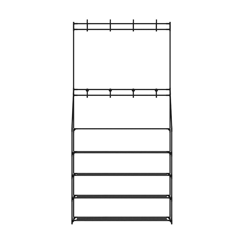 Artiss Shoe Rack Hall Tree 16 Pairs Black