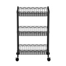 Artiss 3-Tier Shelving Unit Adjustable Garage Storage Kitchen Rack With Wheels