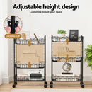 Artiss 3-Tier Shelving Unit Adjustable Garage Storage Kitchen Rack With Wheels