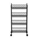 Artiss 4-Tier Shelving Unit Adjustable Garage Storage Kitchen Rack With Wheels