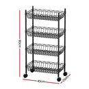 Artiss 4-Tier Shelving Unit Adjustable Garage Storage Kitchen Rack With Wheels