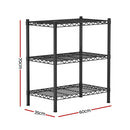 Artiss 3-Tier Shelving Unit Adjustable Garage Storage Shelves Kitchen Rack Steel