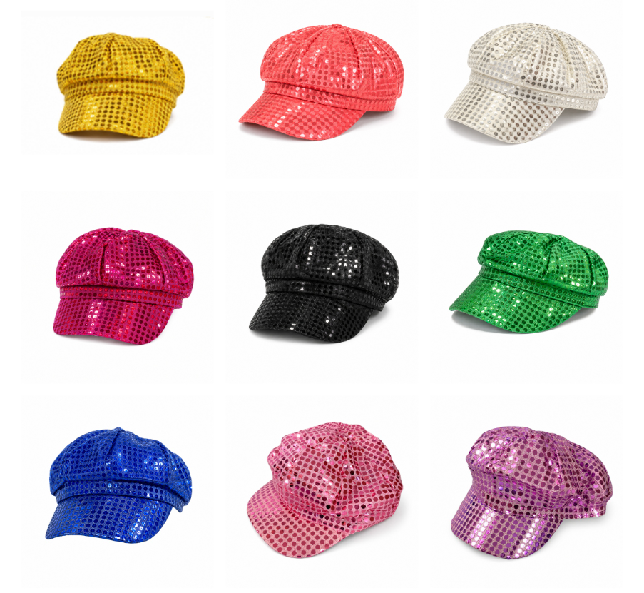Party Caps with Sequins – Assorted Colours