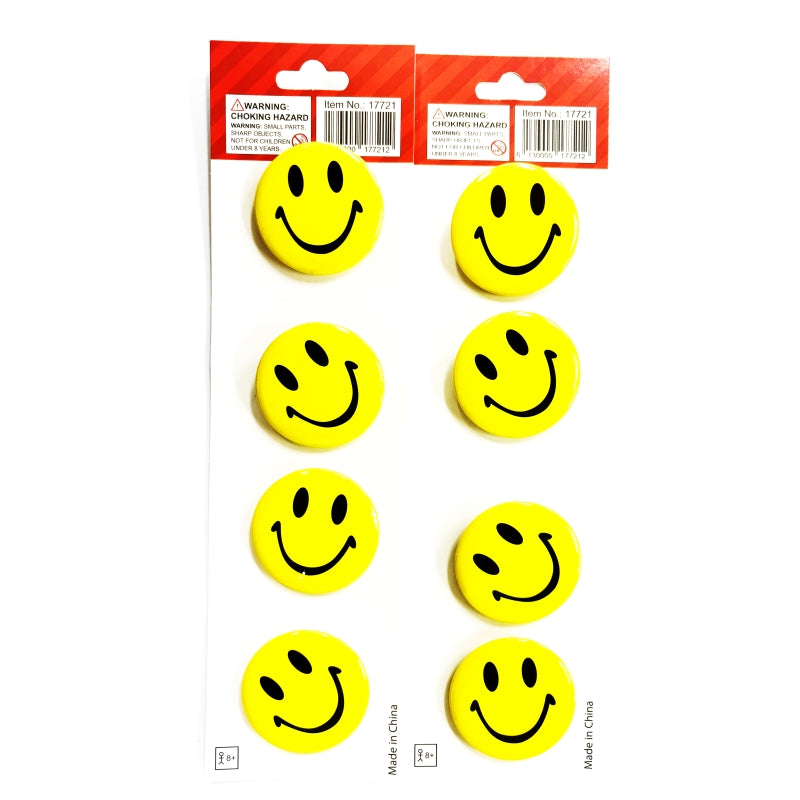 Smiley face badges