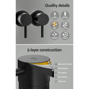 Cefito Basin Twin Tap Wall Round Brass Faucet Shower Bathtub Black
