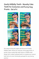 4 X Goofy Hill Billy Teeth – Funny Fake Costume Teeth for Parties, Dress‑Ups & Gag Gifts
