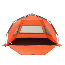 Weisshorn Beach Tent 3-4 Person Pop Up Sun Shade UPF 50 Automatic Outdoor Orange