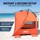 Weisshorn Beach Tent 3-4 Person Pop Up Sun Shade UPF 50 Automatic Outdoor Orange