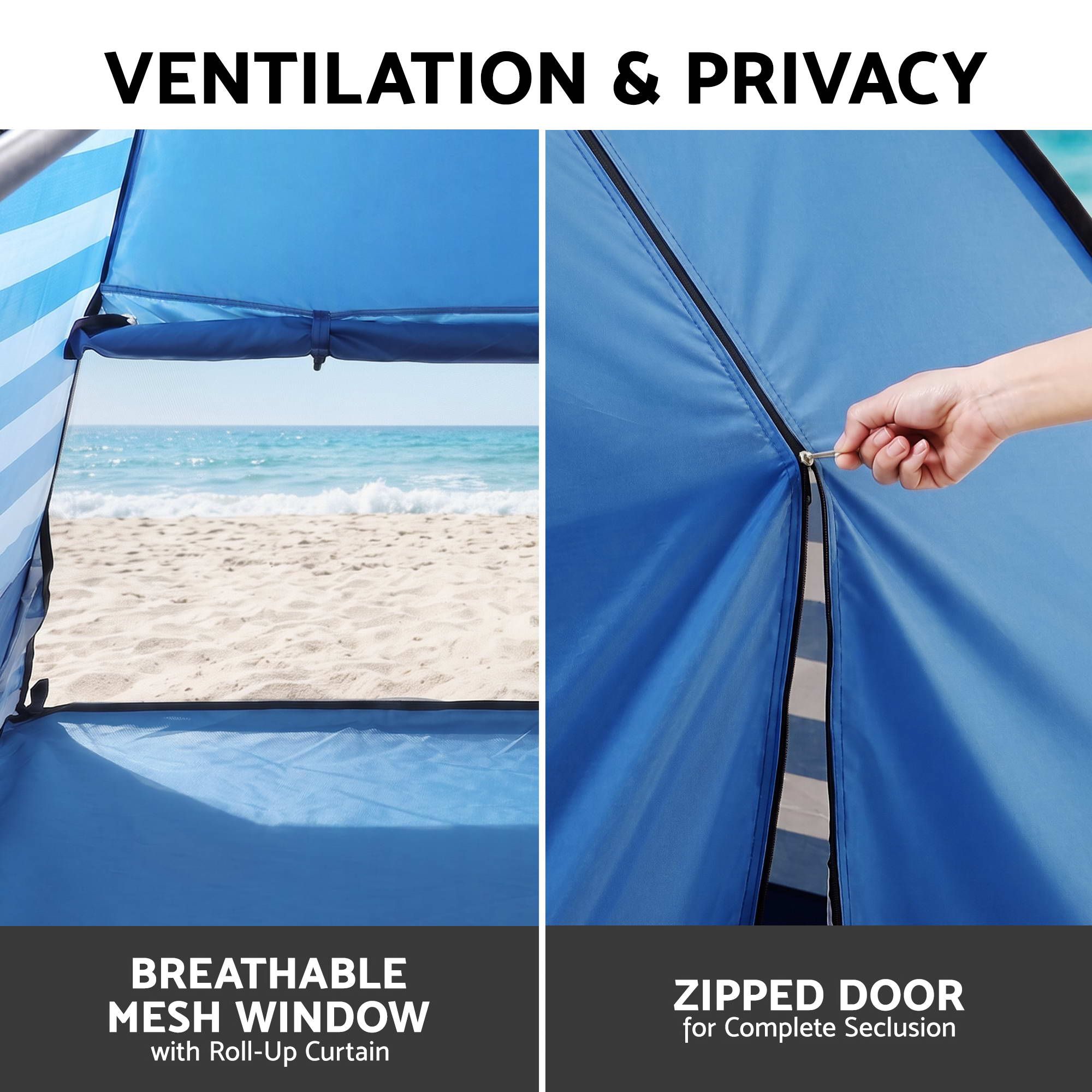 Weisshorn Pop Up Beach Tent UPF50+ Sun Shade 2-3 Person Lightweight