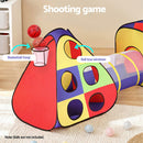 Keezi Kids Play Tent Pop Up Teepee Playhouse Ball Pit Crawl Tunnel Basketball Hoop