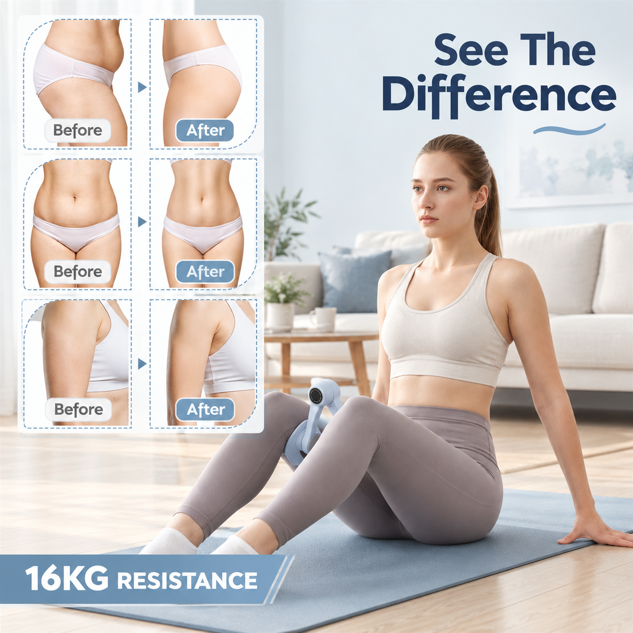 Everfit Thigh Master Pelvic Floor Muscle Exercise Trainer Devices for Women Blue
