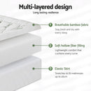 Giselle Bedding 5cm Pillowtop Mattress Topper 1000GSM Thick Soft Bamboo Cooling Pad for Back Pain Relief & Guest Bed, Washable Overfilled Cover with 45cm Deep Pocket King Single