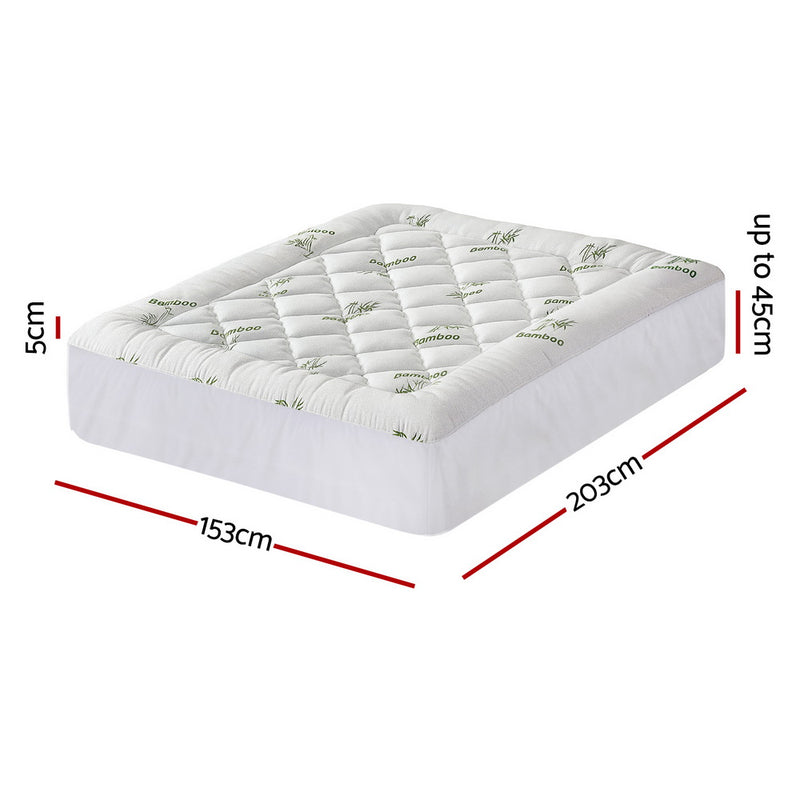 Giselle Mattress Topper 5cm Pillowtop toppers Bamboo Queen