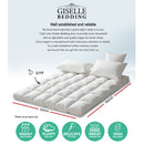 Giselle Bedding Pillowtop Mattress Topper 5cm Thick Pad for Back Pain Relief Washable Underlay Protector 1000GSM Microfibre Filling 45cm Deep Pocket Double