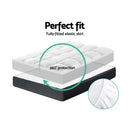 Giselle Bedding Pillowtop Mattress Topper 5cm Thick Pad for Back Pain Relief Washable Underlay Protector 1000GSM Microfibre Filling 45cm Deep Pocket King