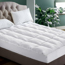 Giselle Bedding Pillowtop Mattress Topper 5cm Thick Pad for Back Pain Relief Washable Underlay Protector 1000GSM Microfibre Filling 45cm Deep Pocket King Single