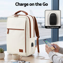 Wanderlite 20L Travel Laptop Backpack Carry On Work Bag with USB Port for Airlines Outdoor Business Beige