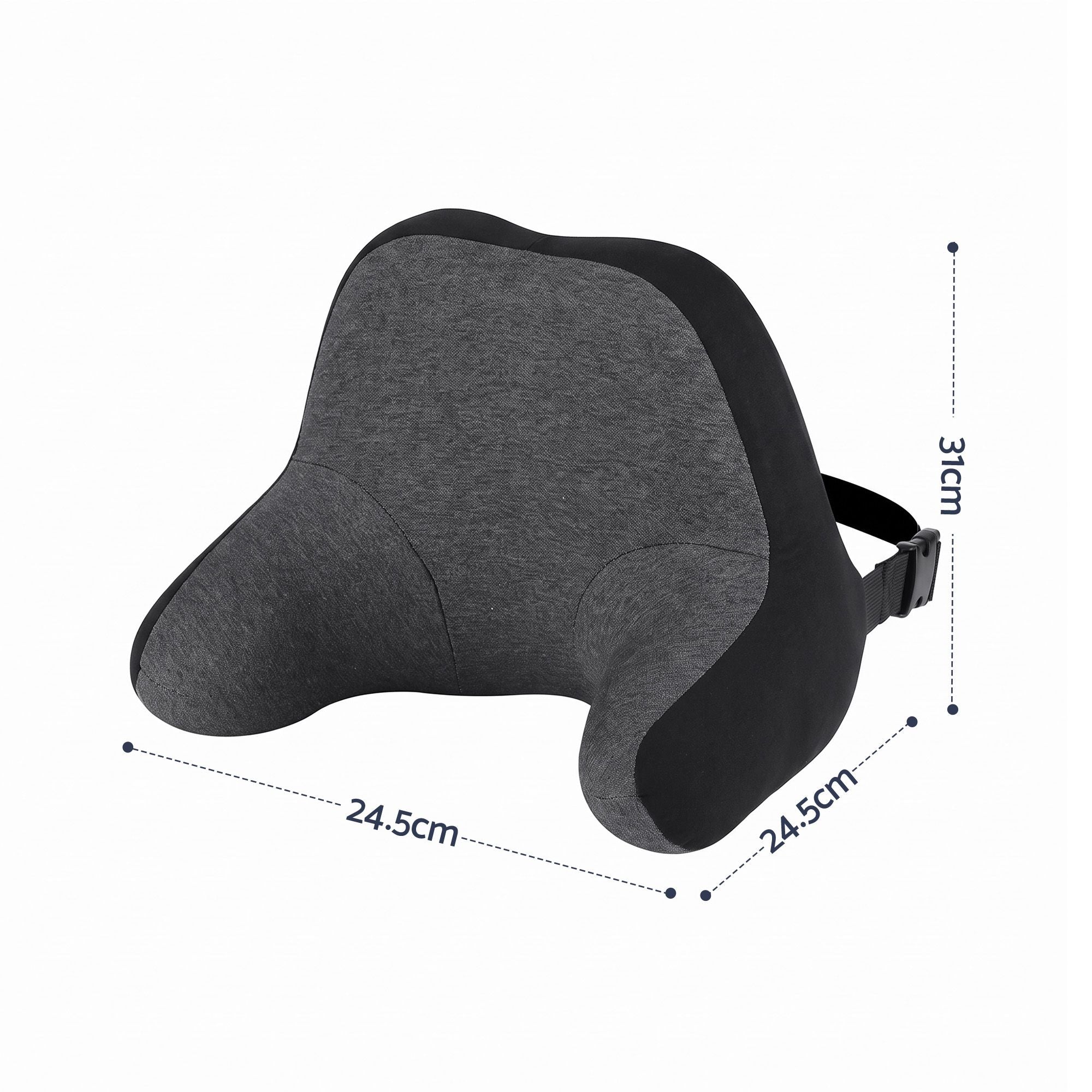 Wanderlite Travel Neck Pillow Portable for Airplane Memory Foam with Eyemask Earplugs Black