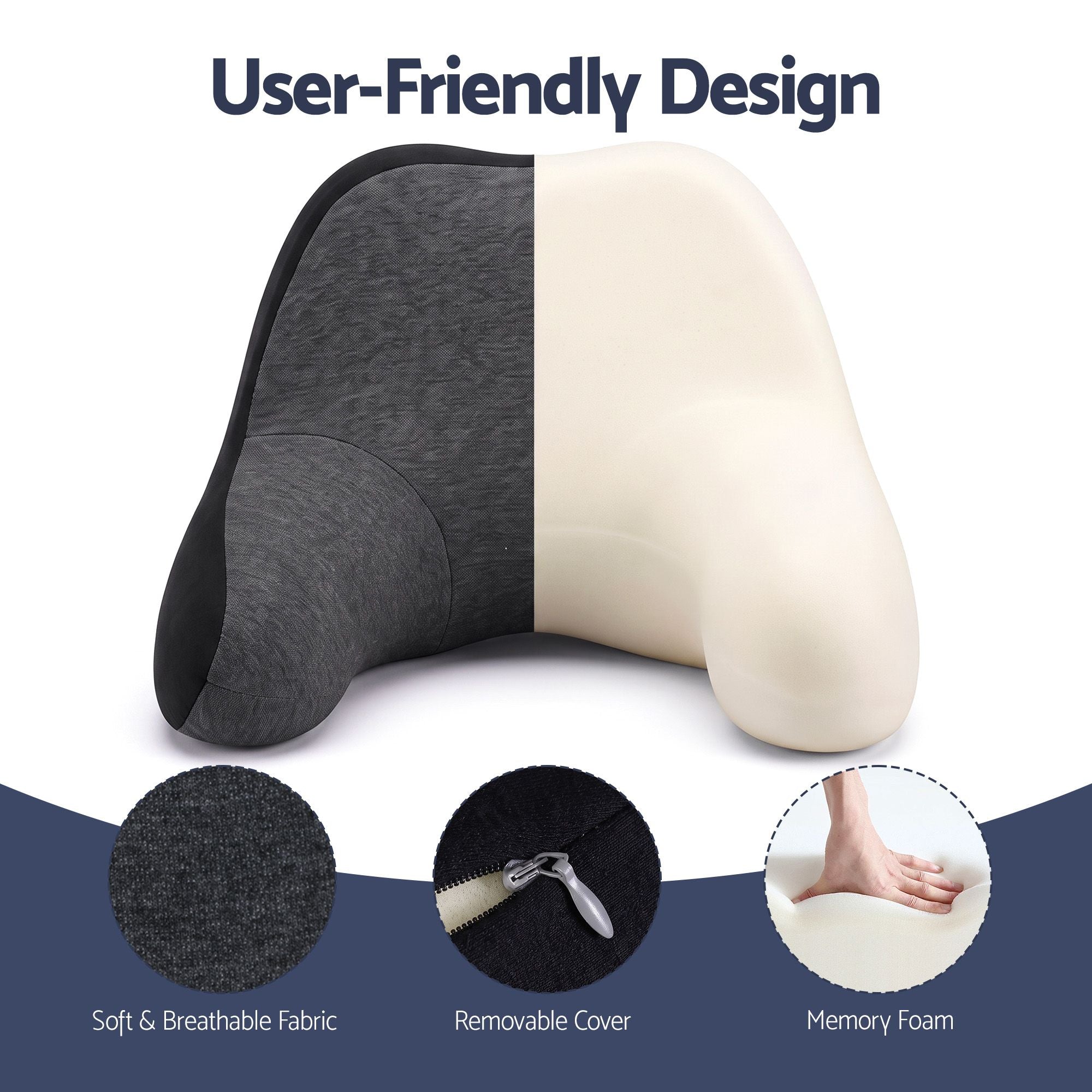 Wanderlite Travel Neck Pillow Portable for Airplane Memory Foam with Eyemask Earplugs Black
