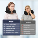 Wanderlite Travel Neck Pillow Portable for Airplane Memory Foam with Eyemask Earplugs Black