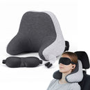 Wanderlite Travel Neck Pillow Portable for Airplane Memory Foam with Eyemask Earplugs Grey
