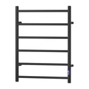 Devanti Heated Towel Rail 6 Round Bars  with Timer Electric Heater Warmer Rack