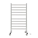 Devanti 10-Bar Freestanding Heated Towel Rail 3-5 Mins Fast Heating Electric Towel Warmer for Bathroom Winter Drying Stainless Steel Plug In 100W