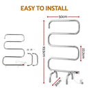 Devanti Electric Heated Towel Rail Rack 5 Bars Freestanding Clothes Dry Warmer