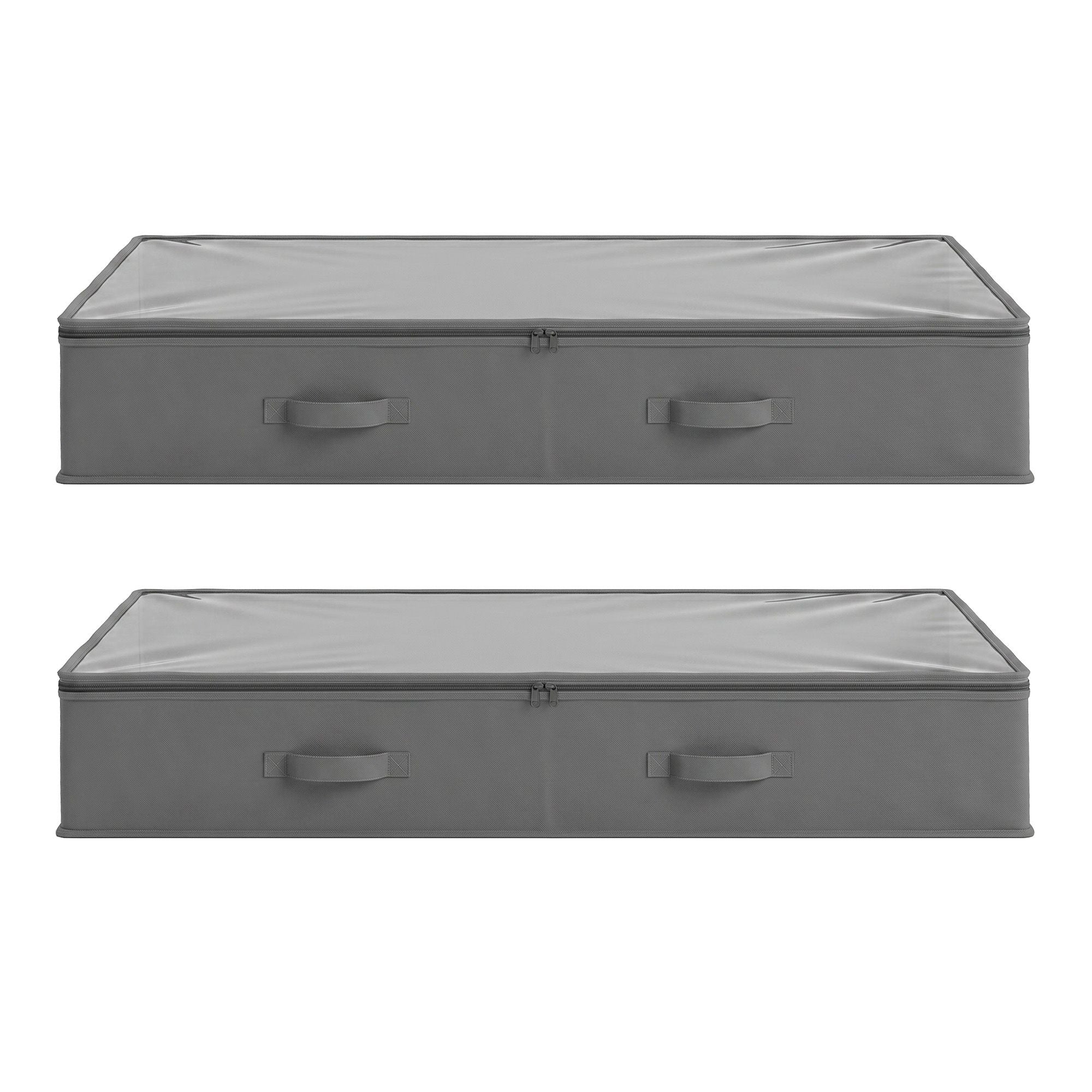 Artiss Under Bed Storage Containers X2 90L Boxes Organiser Clear Top Fabric Grey
