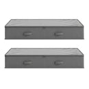 Artiss Under Bed Storage Containers X2 90L Boxes Organiser Clear Top Fabric Grey