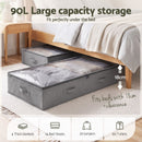 Artiss Under Bed Storage Containers X4 90L Boxes Organiser Clear Top Fabric Grey