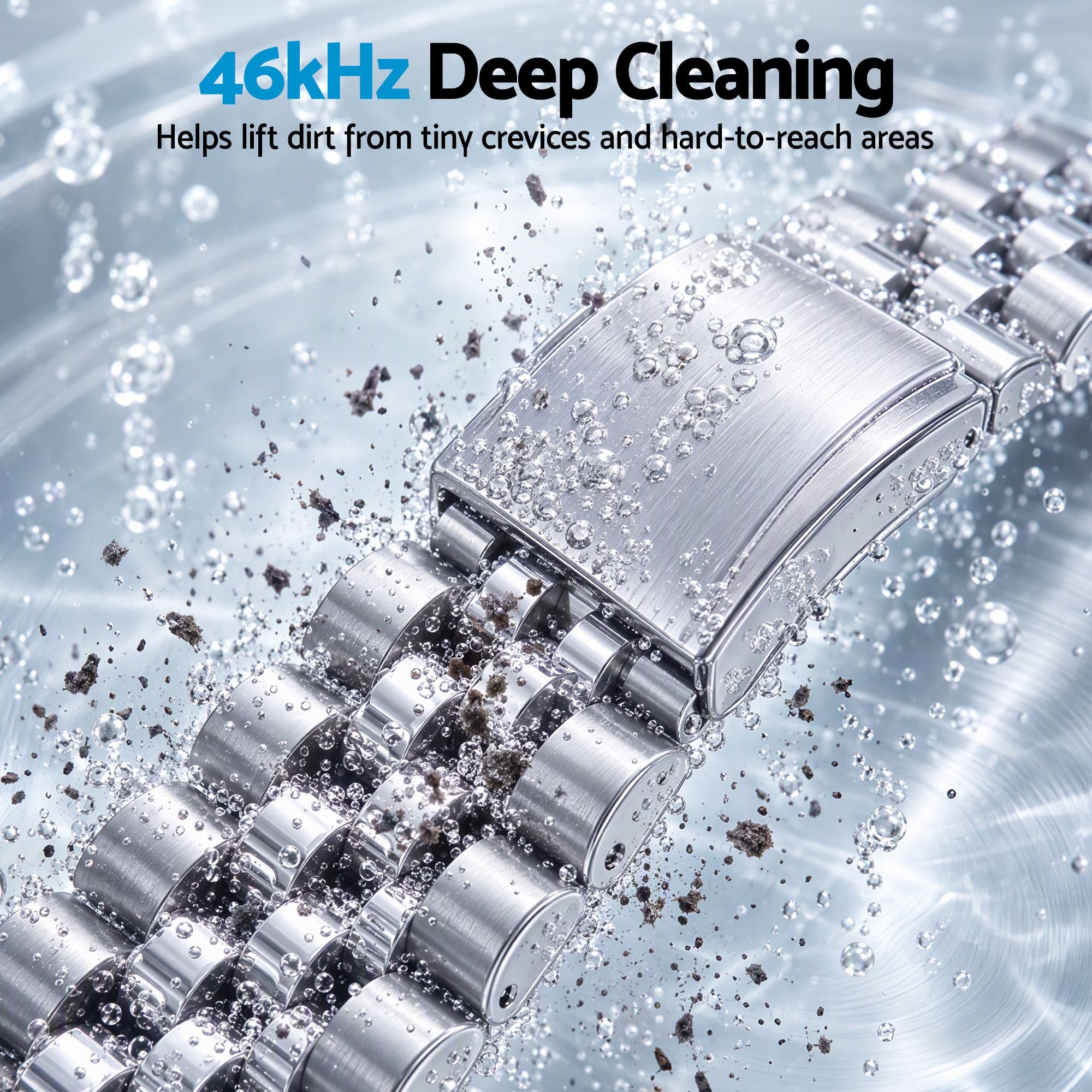 Devanti Ultrasonic Jewellery Cleaner 46kHz 400ml Cleaning Machine with Stainless Steel Tank White