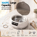 Devanti Ultrasonic Cleaner 700mL 48kHz Jewellery Cleaning Machine with Stainless Steel Tank White