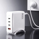 Devanti USB C Charger 100W Fast Charger 4 Port GaN Desktop Station White