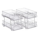 Artiss 2 Pack Clear Pull Out Cabinet Organiser 2 Tier Storage Drawers