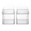 Artiss 2 Pack Clear Pull Out Cabinet Organiser 2 Tier Storage Drawers