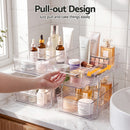 Artiss 2 Pack Clear Pull Out Cabinet Organiser 2 Tier Storage Drawers