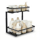 Artiss Under Sink Organizer Storage with 2 Slide Out Drawers 5 Adjustable Height Bathroom Kitchen Cabinet Black