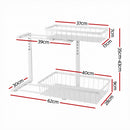 Artiss Under Sink Organizer Storage with 2 Slide Out Drawers 5 Adjustable Height Bathroom Kitchen Cabinet